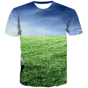 Lawn T shirts Men Football Shirt Print Athletics Tshirts Casual Stadium T shirts Funny