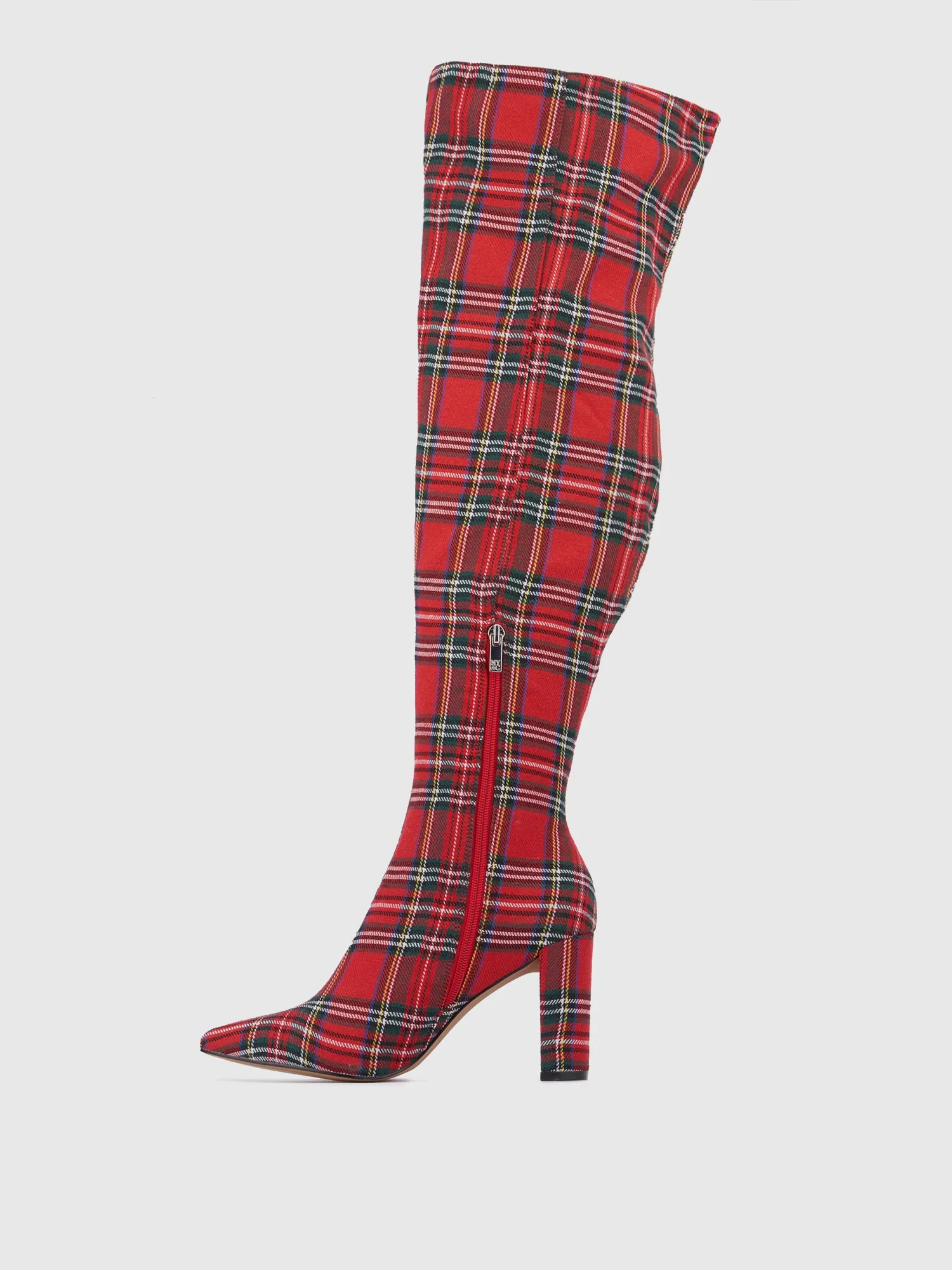 Layla Tartan Plaid Thigh-High Boot