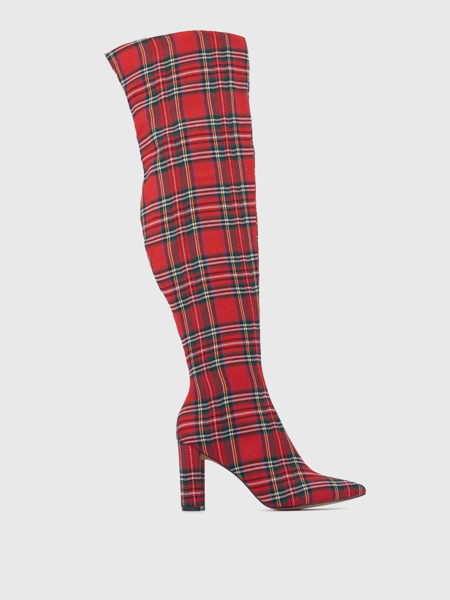 Layla Tartan Plaid Thigh-High Boot