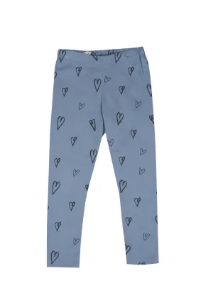 LEGGINGS HEARTS AOP Faded Denim