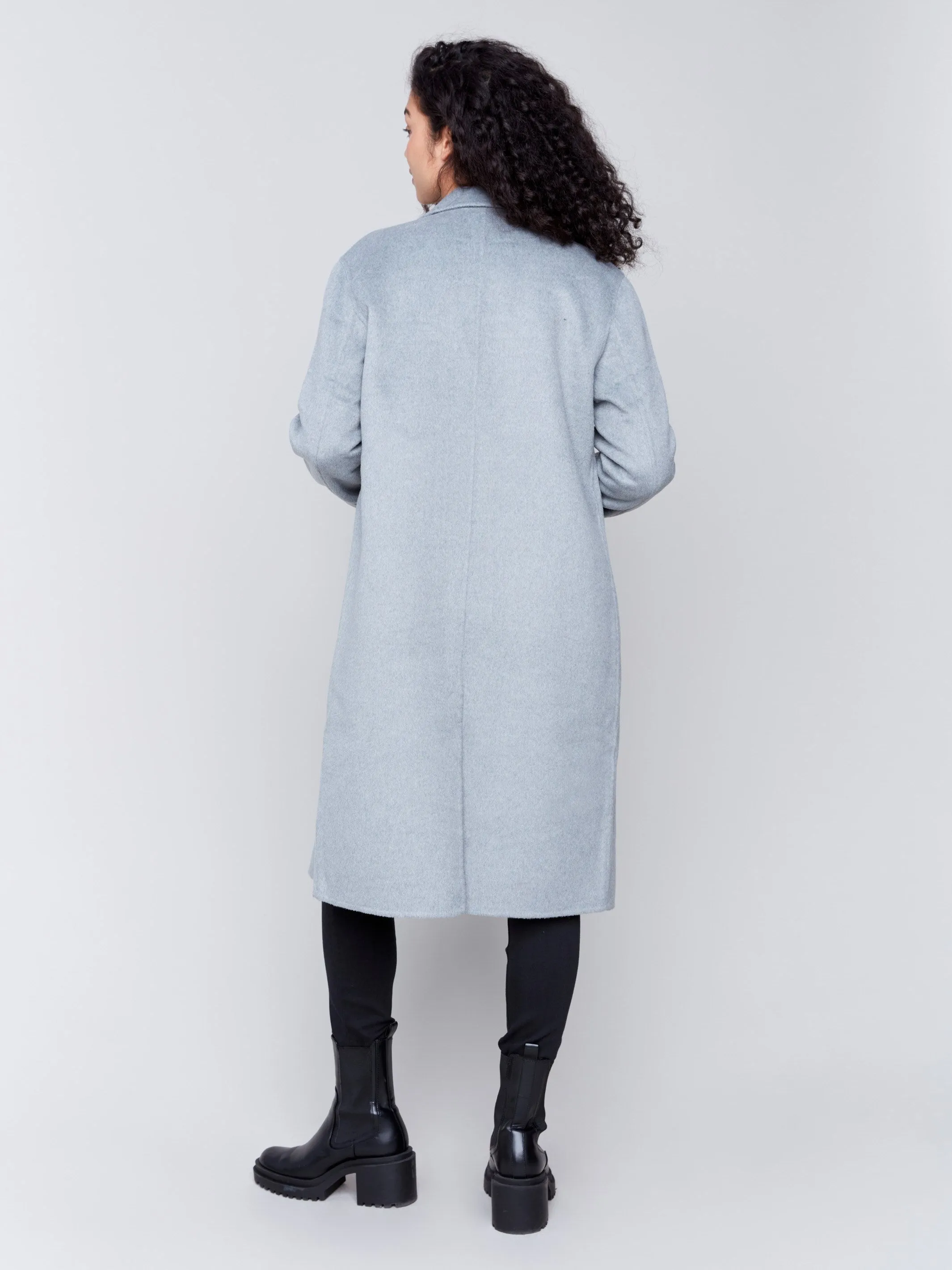 Long Double-Faced Wool Coat - Grey