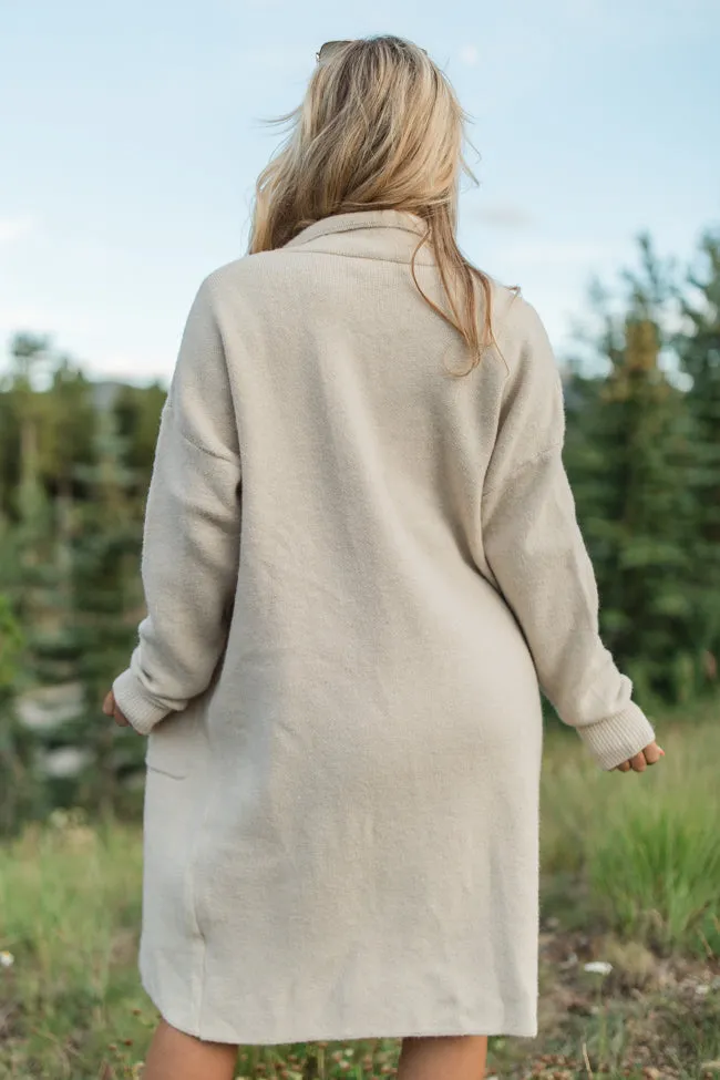 Love Guides Me Beige Long Coat Cardigan FINAL SALE