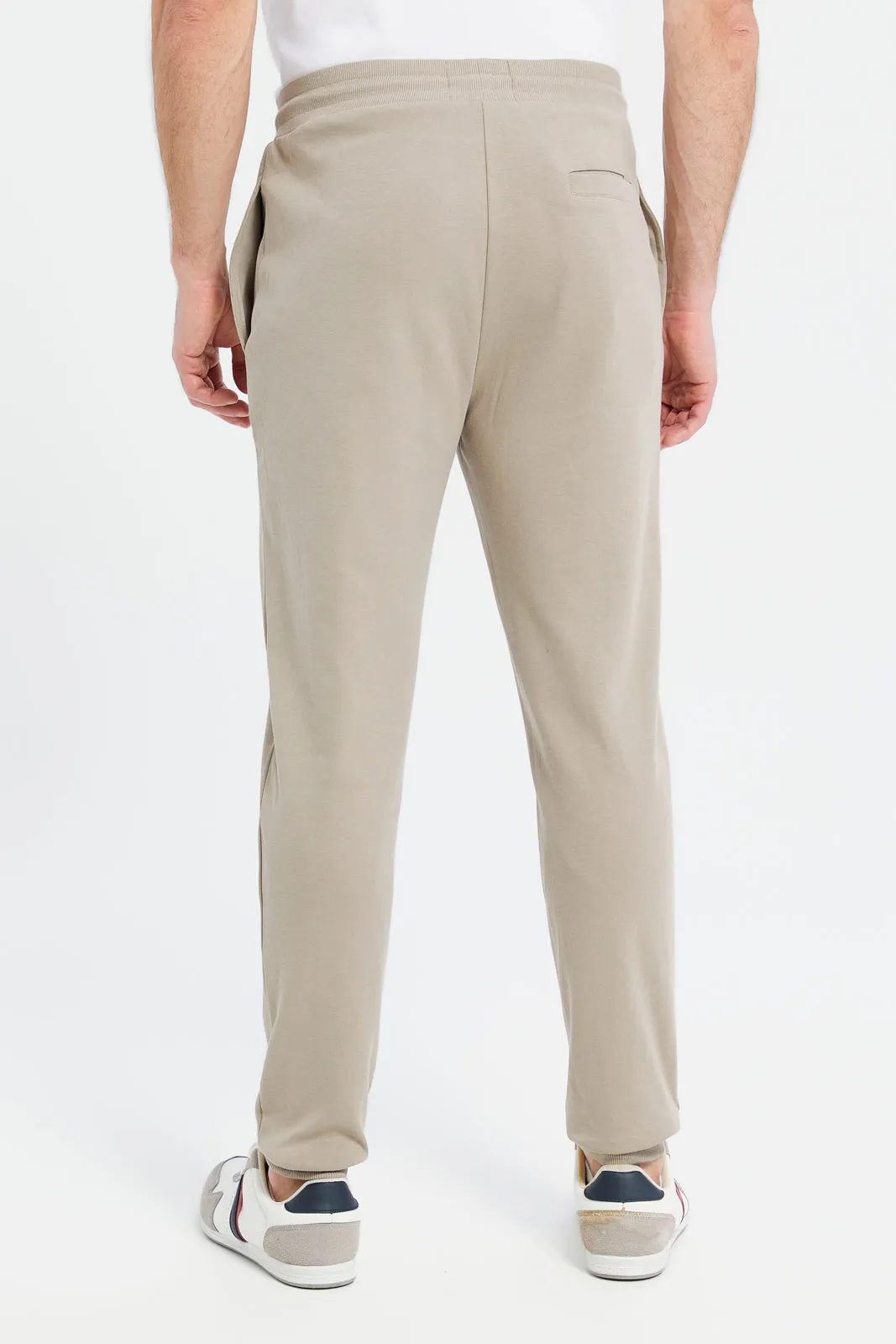 Men Beige Soft Touch Joggers