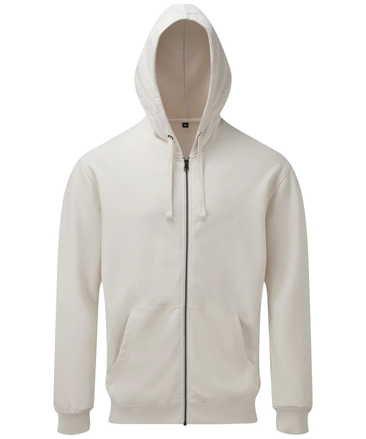 Mens coastal vintage wash loop back zip through hoodie | Vintage White