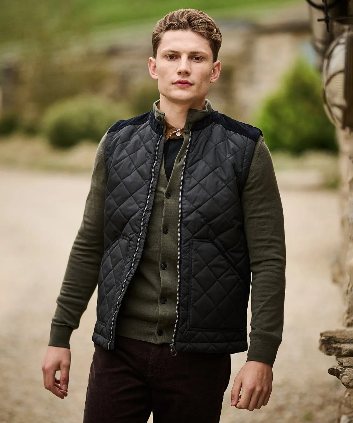 Moreton diamond quily gilet | Navy