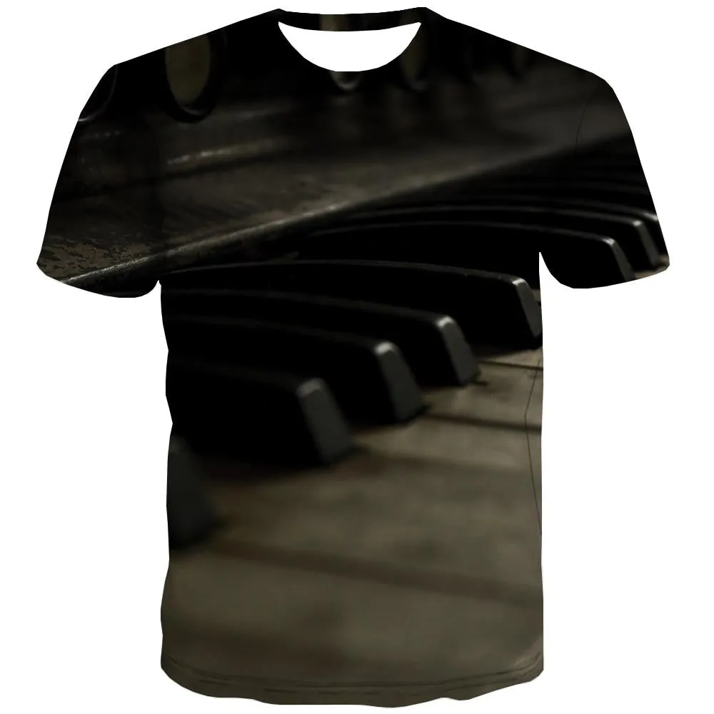 Music T shirts Men Instrument Tshirts Cool Retro Tshirts Casual Electronic T-shirts 3d