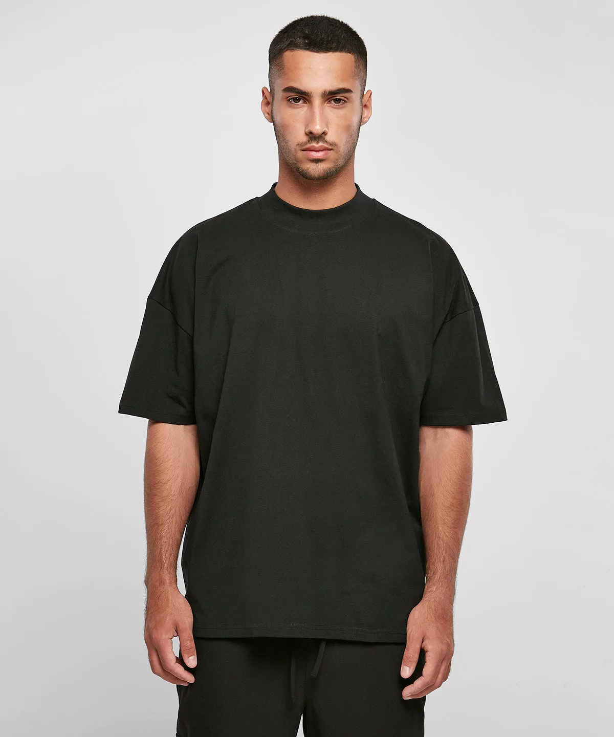 Oversized mock neck tee | Black