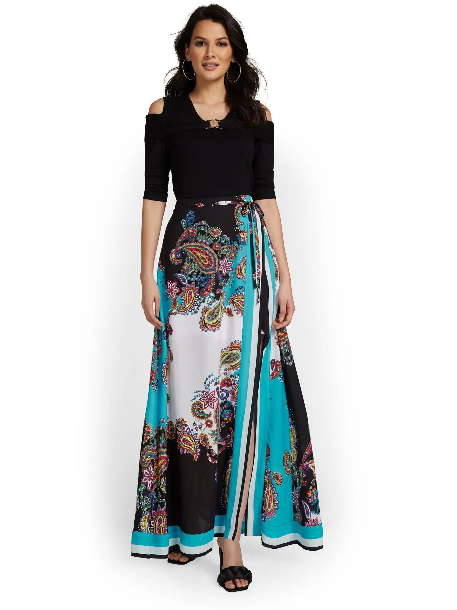 Paisley Maxi Wrap Skirt