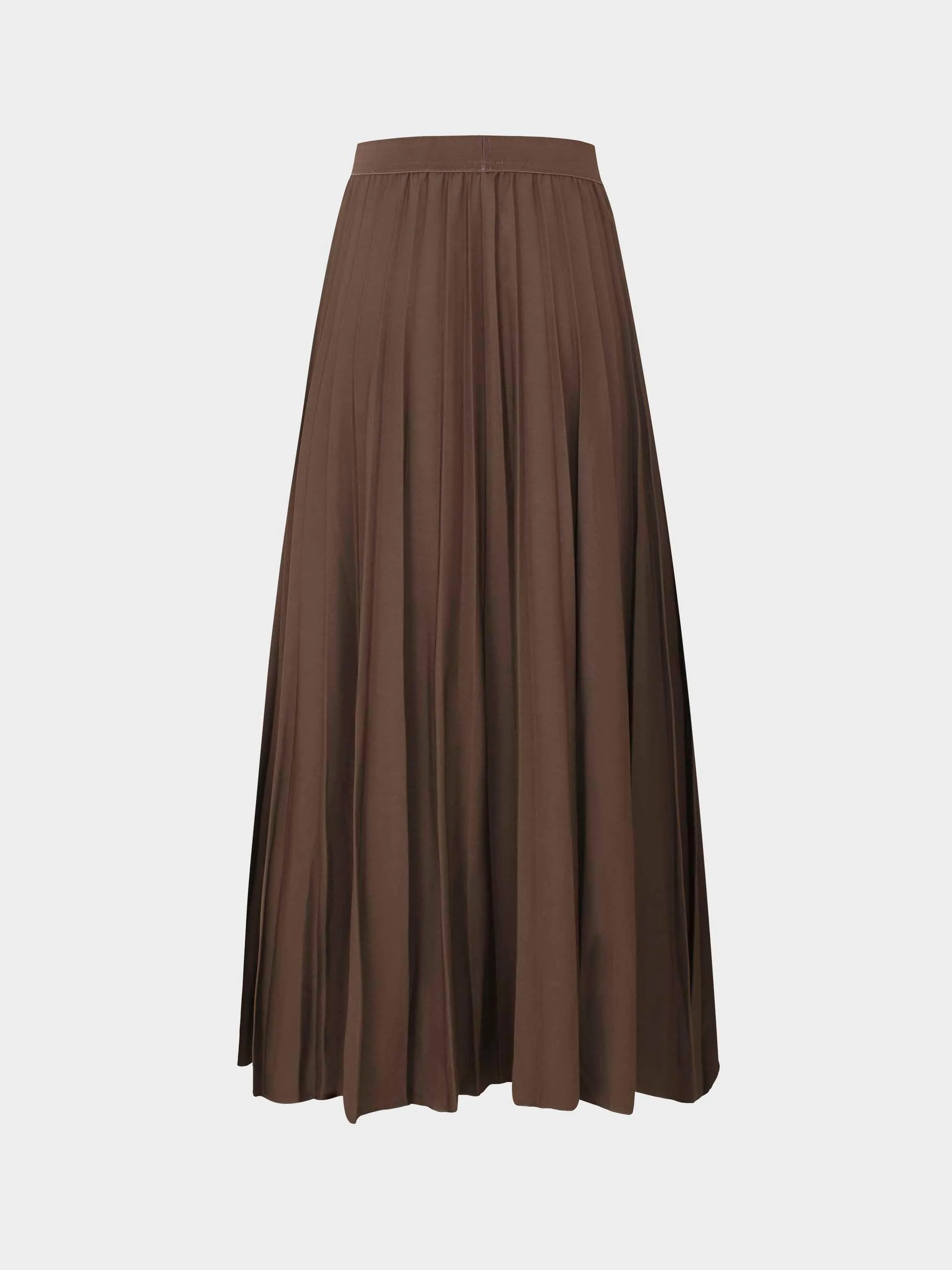 Pleated Skirt 35"-Brown