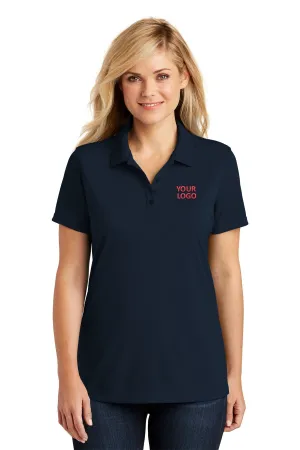 Port Authority Womens Dry Zone UV Micro-Mesh Custom Polos, River Blue Navy