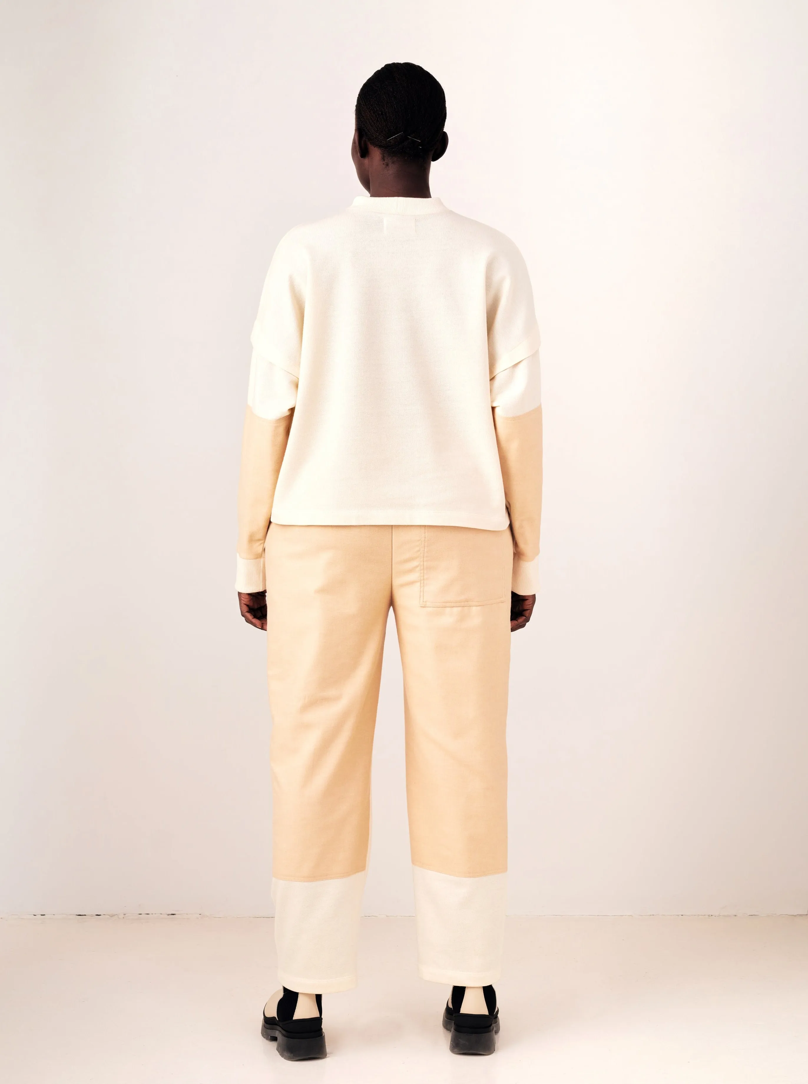 SAMPLE OKINI beige pant-XS- wide leg