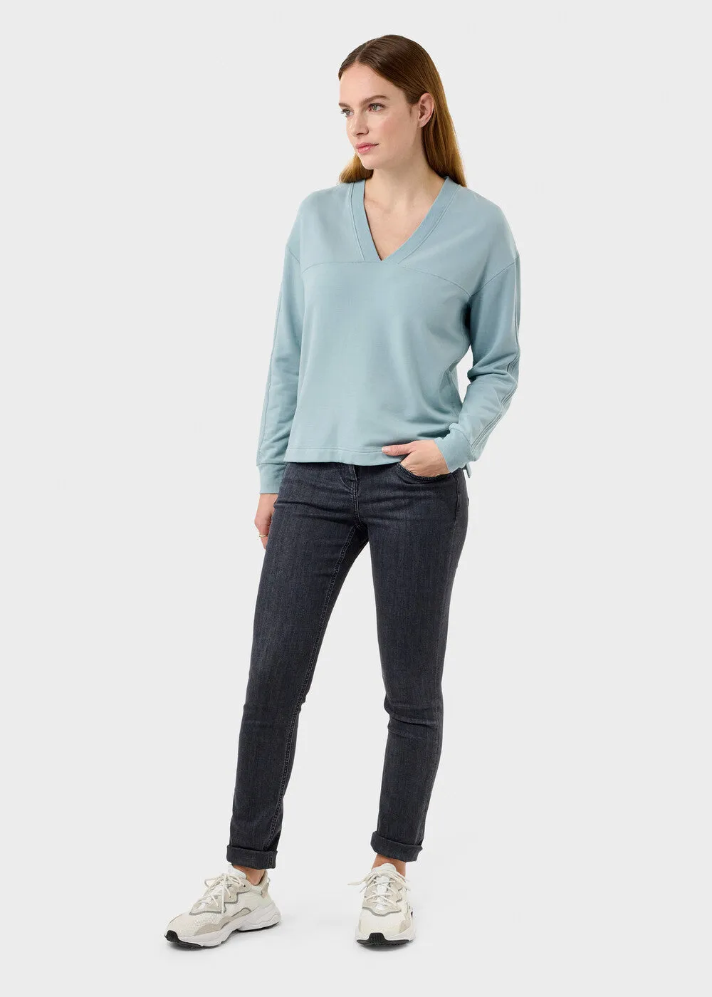 Sandwich V-Neck Sweater | Blue