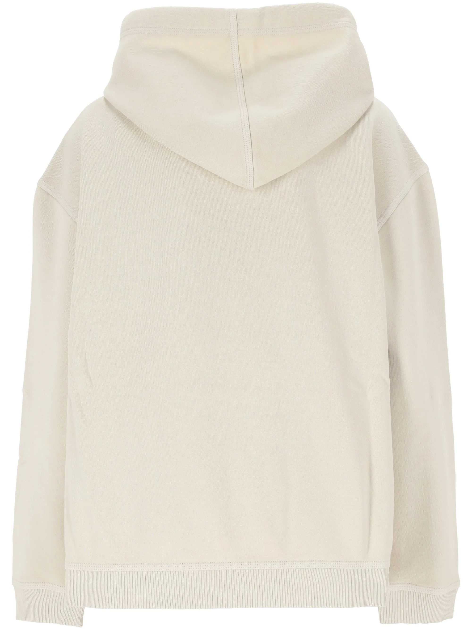 Slouchy Beige Hoodie with Logo Print