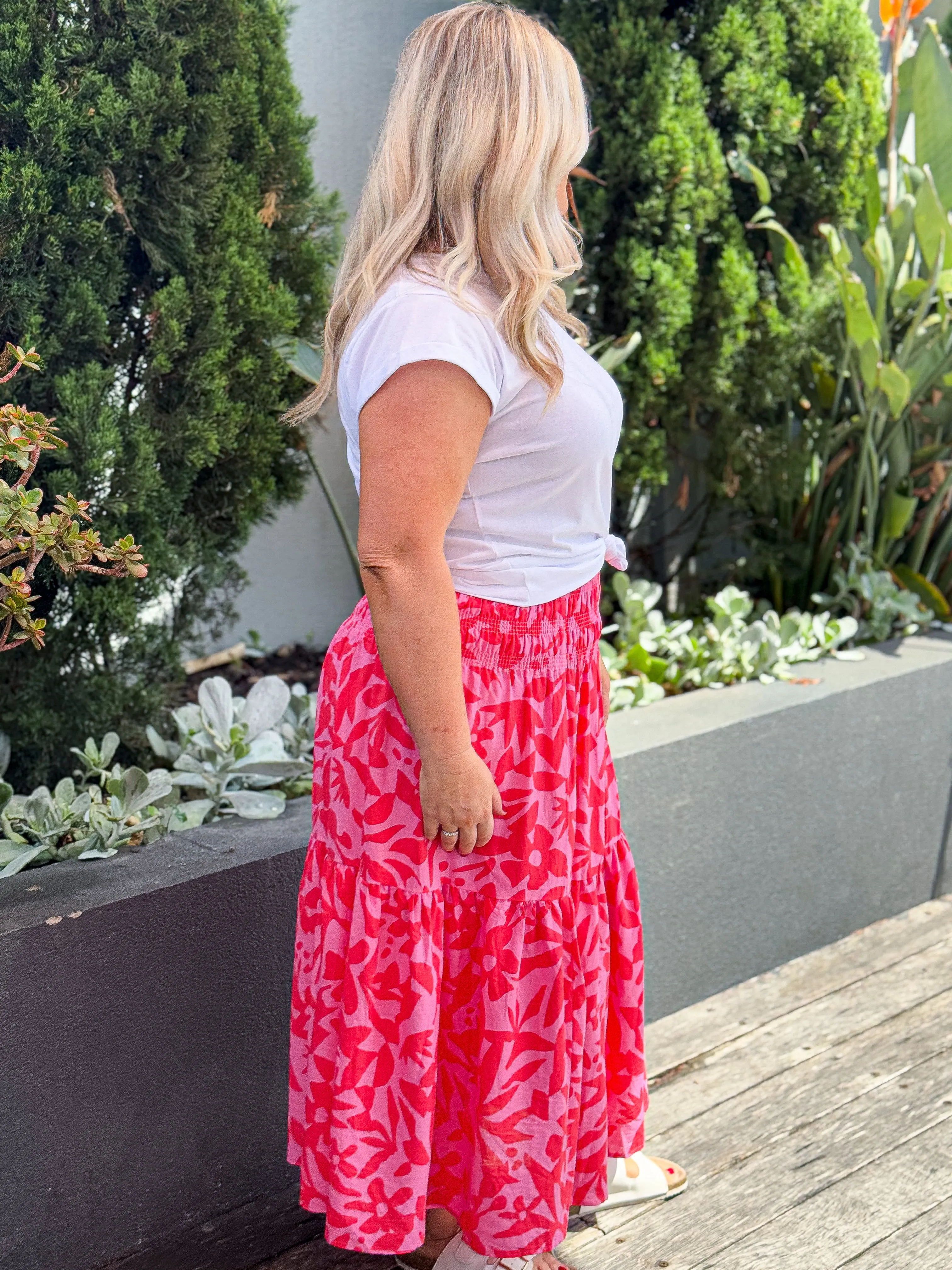 Sunset Hour Skirt - Strawberry