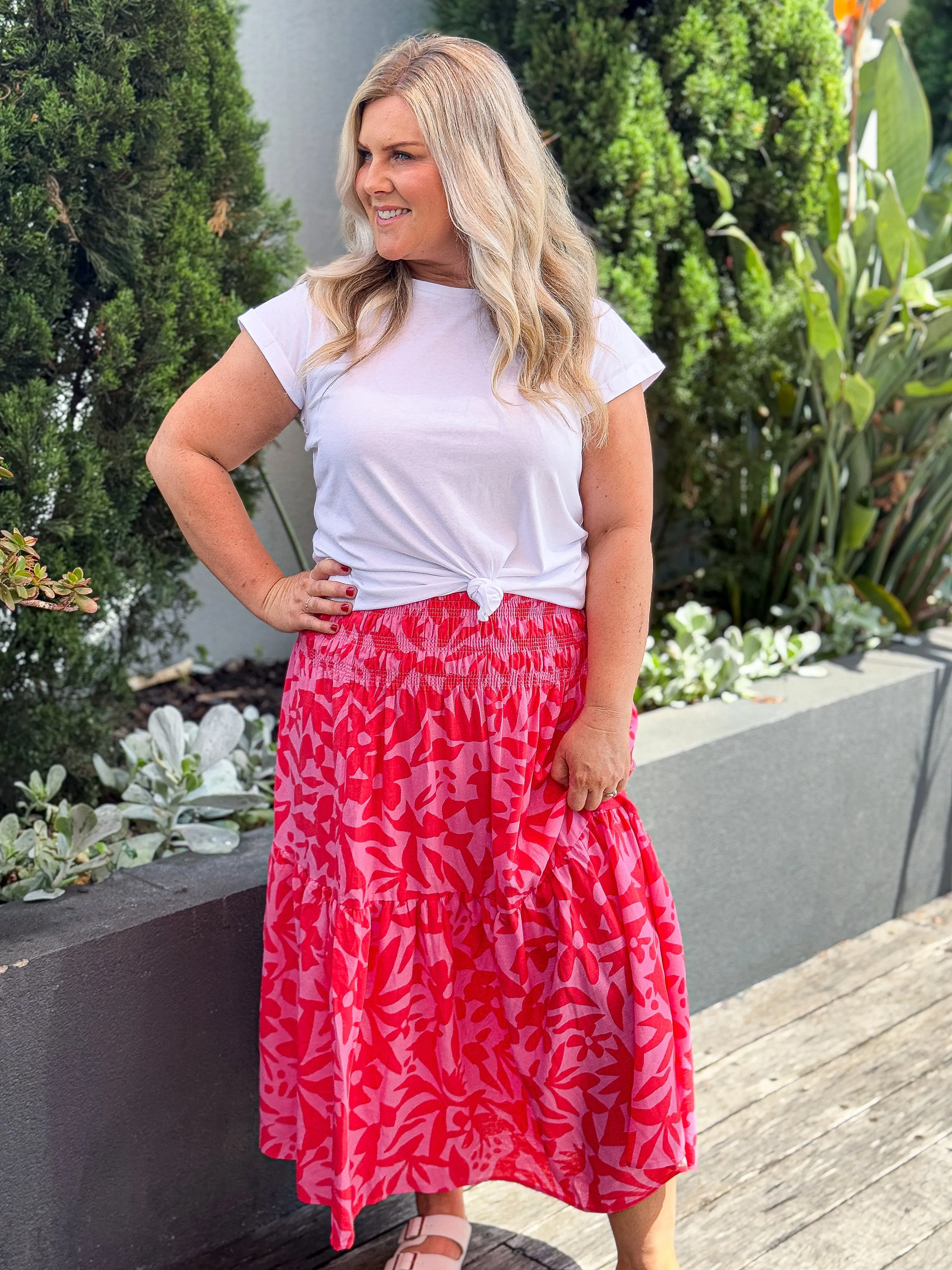 Sunset Hour Skirt - Strawberry