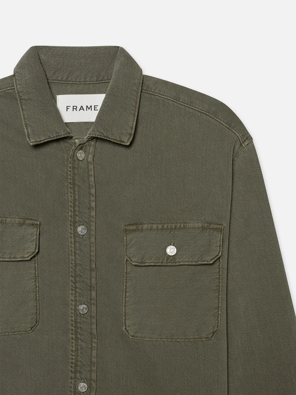 Textured Terry Overshirt -- Smokey Olive