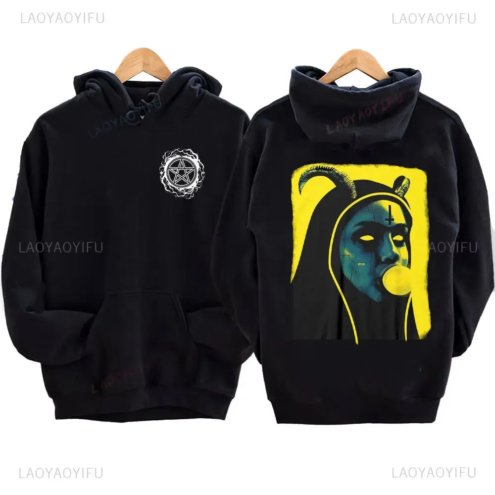 The Bad Nun Hoodie – Satanic Hip-Hop Fleece Sweater for Harajuku Streetwear Fans