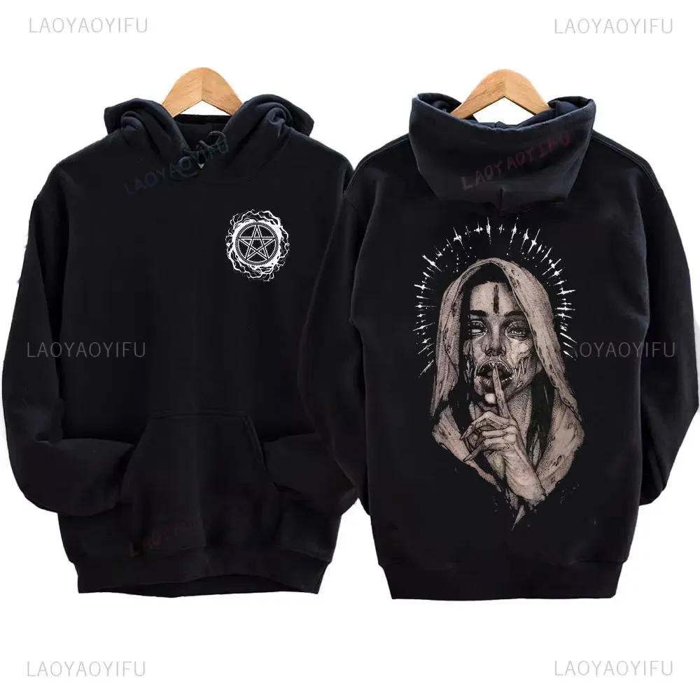 The Bad Nun Hoodie – Satanic Hip-Hop Fleece Sweater for Harajuku Streetwear Fans