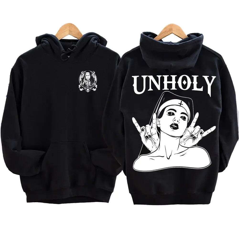 The Bad Nun Hoodie – Satanic Hip-Hop Fleece Sweater for Harajuku Streetwear Fans