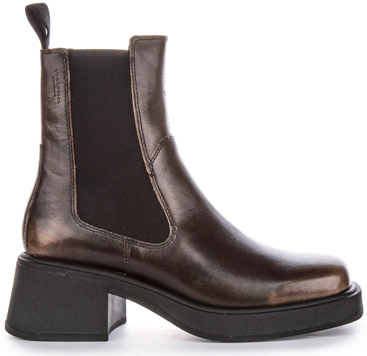 Vagabond Dorah In Brown Burnished Chelsea For Women