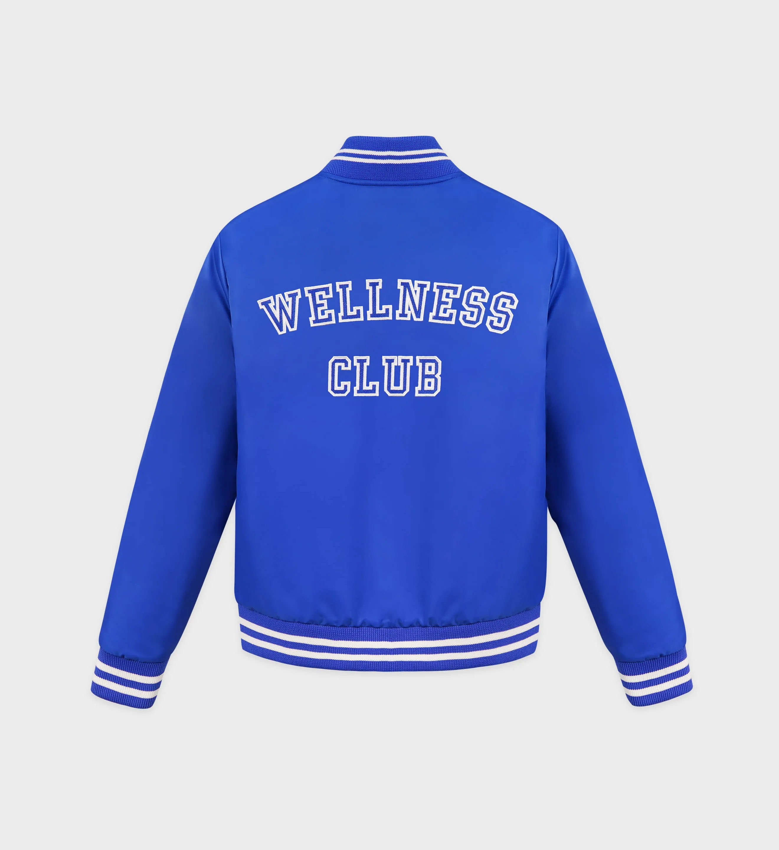 Wellness Club Varsity Jacket - Imperial Blue/White