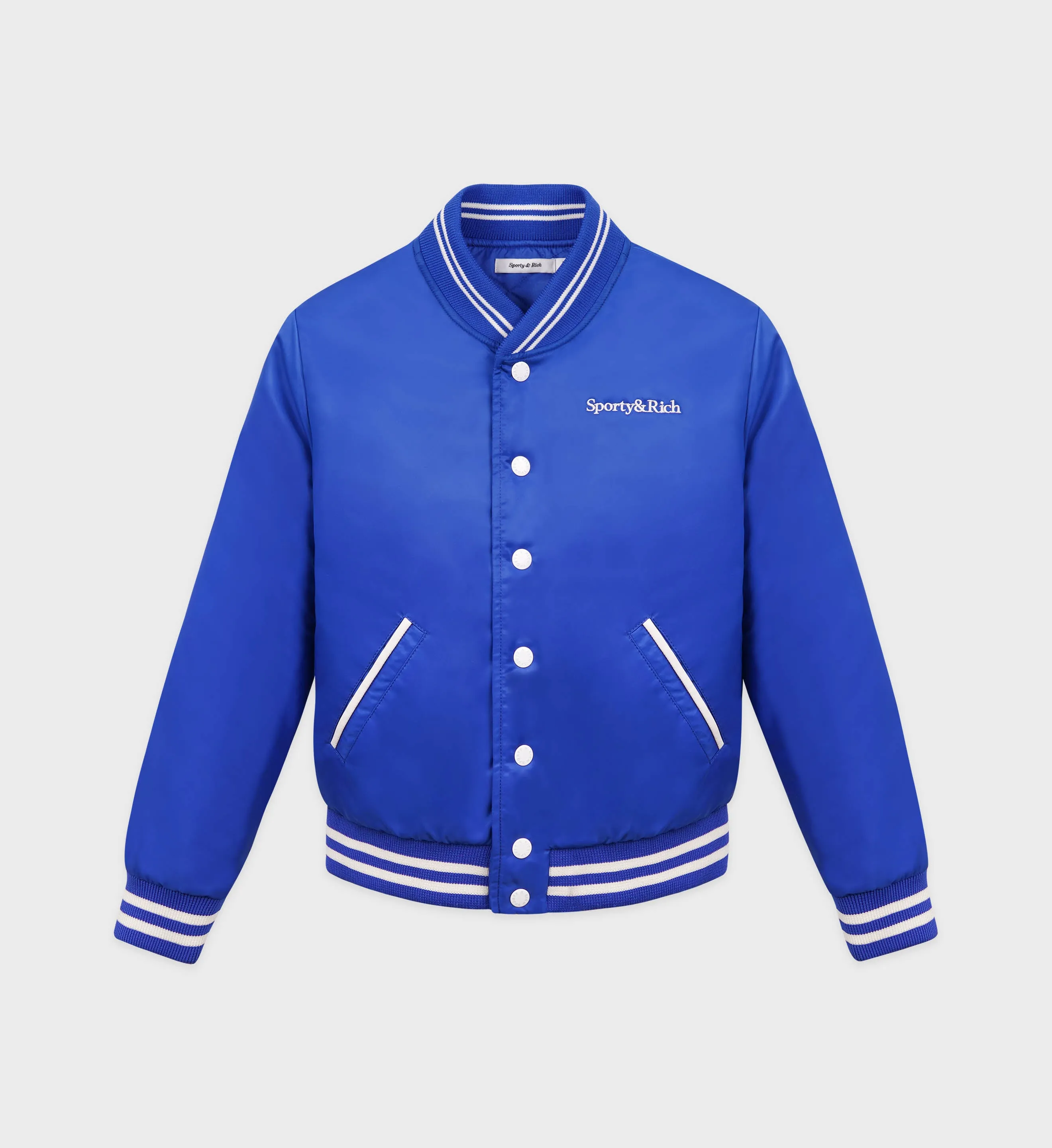 Wellness Club Varsity Jacket - Imperial Blue/White