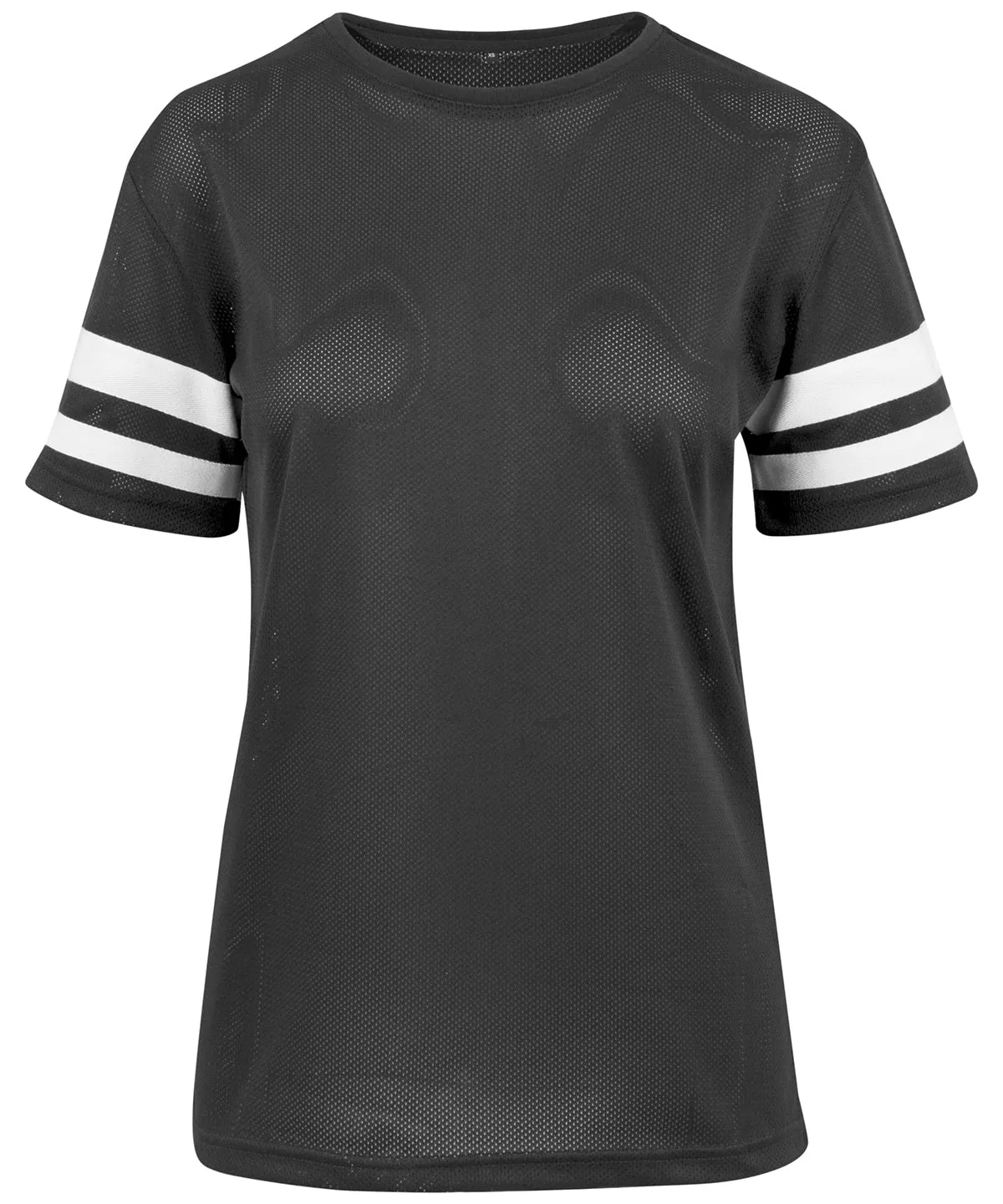 Womens mesh stripe tee | Black/White