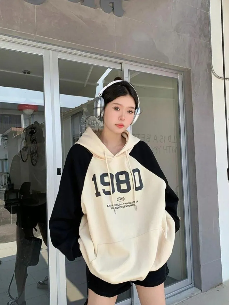 Y2K Oversized Patchwork Hoodie